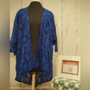 NWT Women’s royal blue lace kimono top